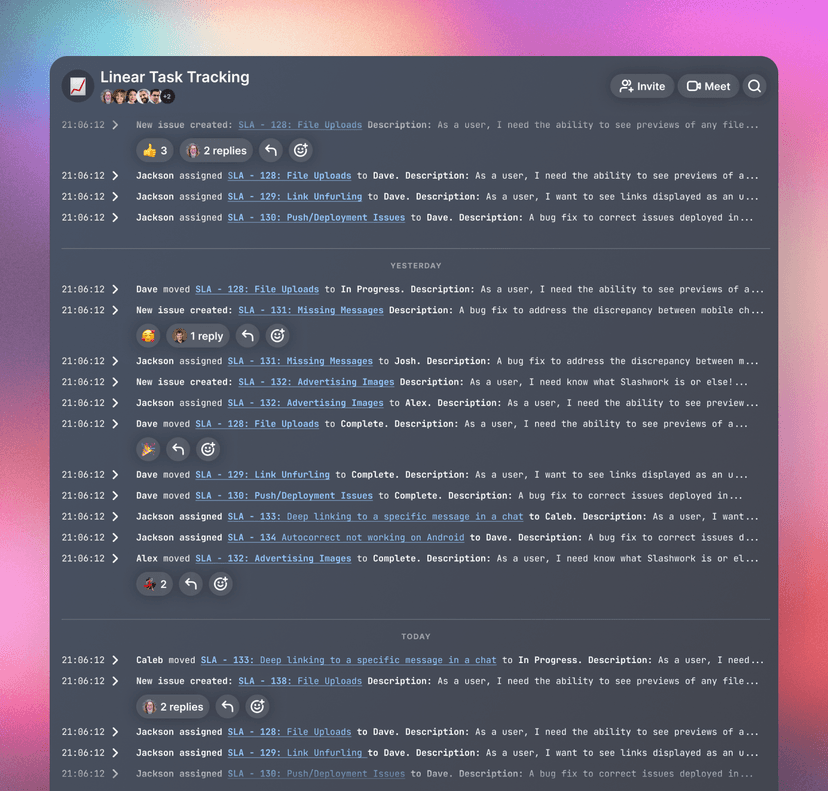 A screenshot of the channels product in Slashwork