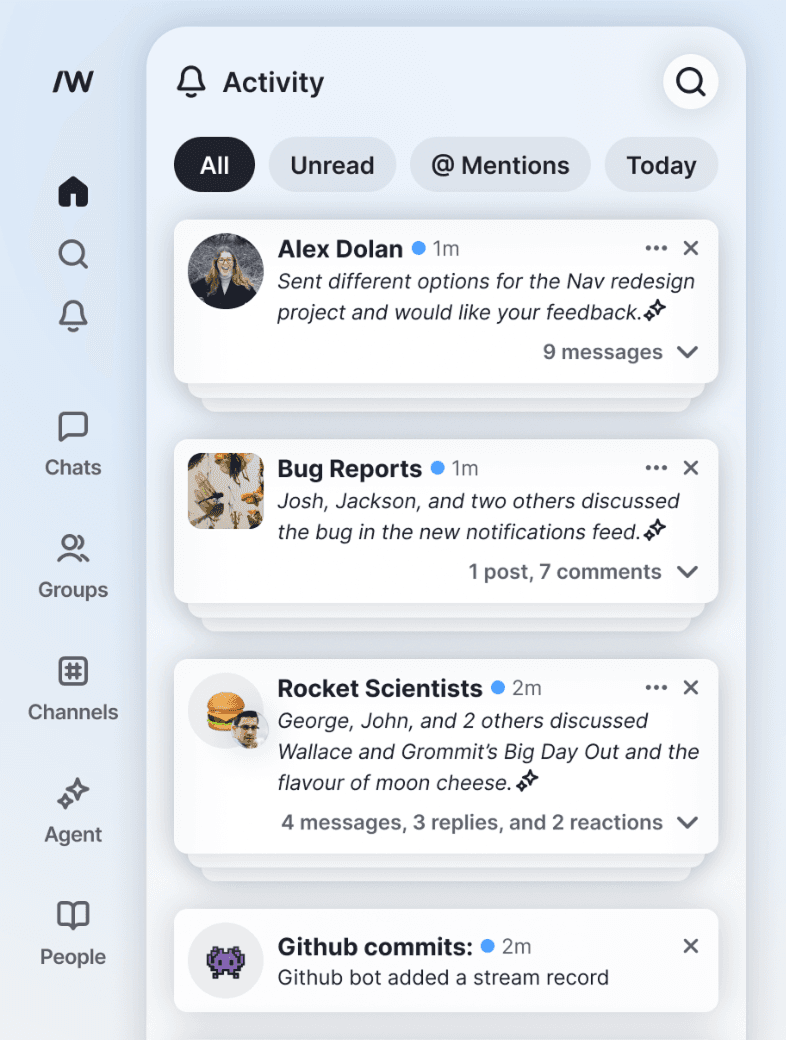 A screenshot of the Slashwork notifications UI