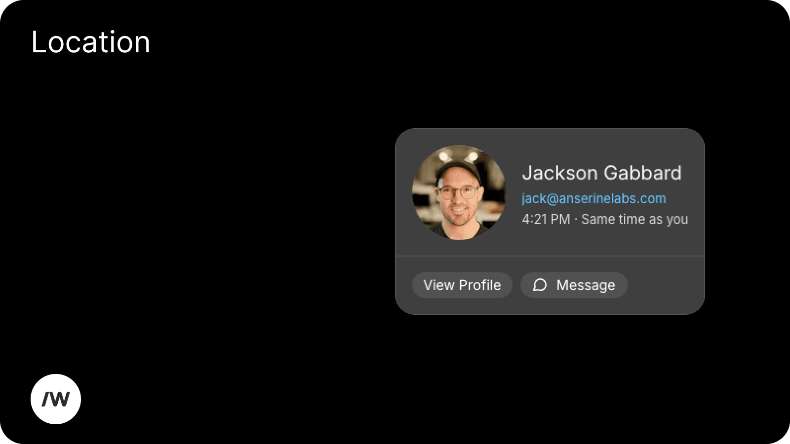 Slashwork has location in hovercards